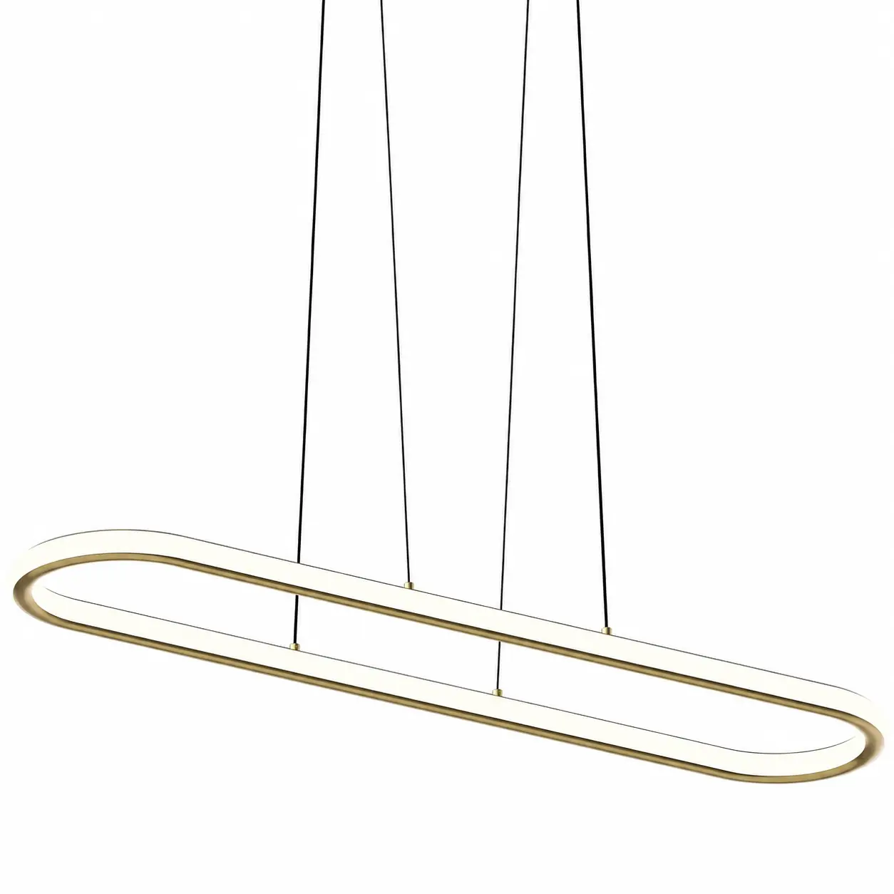 SONNEMAN 2242.14-35 Luna 48" 1-Light Racetrack LED Pendant, Brass Finish